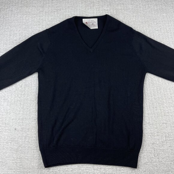 VTG Black Wool V-neck Pullover Sweater Jack Fraser Men 38  97cm Made in England - Picture 8 of 16